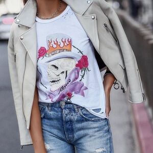 NWT Lauren Moshi Distressed Poison tee